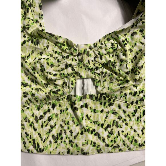 Bar III Printed Sweetheart Neckline Crop Top Tiger Tracks Size 0 - Picture 3 of 3